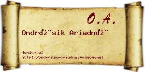 Ondrásik Ariadné névjegykártya